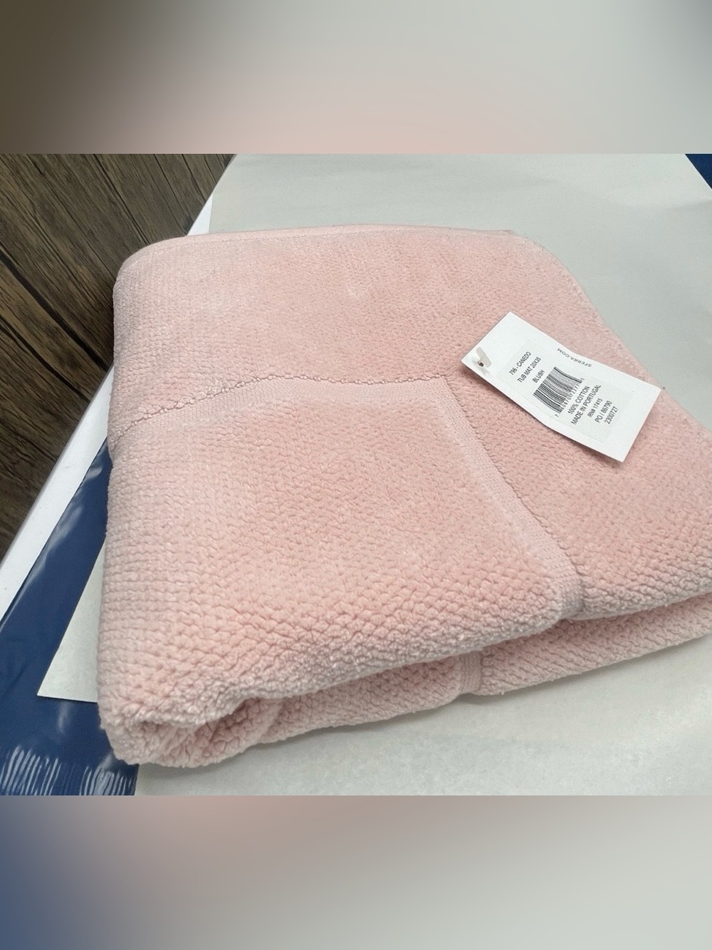 Sferra Canedo Nuovo Bath Tub Mat Blush Combed Cotton 20x35" New